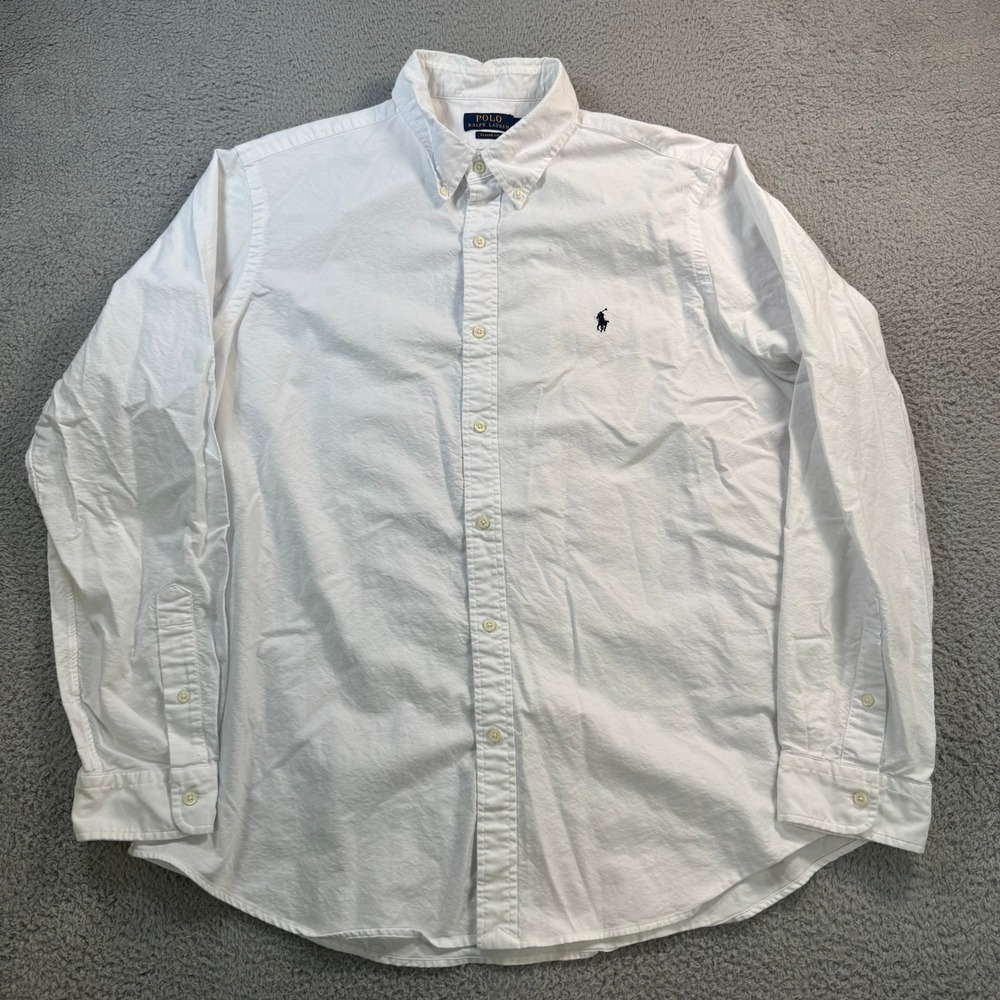 Polo Ralph Lauren Mens XXL White Classic Oxford Button Down Long Sleeve Shirt